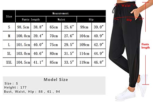 Irevial Pantalones Deportivos para Mujer,pantalón chándal Malla de Largo con Alta Cintura, Casual Secado-rápido Yoga Pants con Bolsillos, Talla Grande