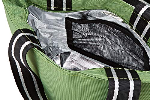 IRIS Tote Bolsa Porta Alimentos, Tela, Verde, 33x14x23 cm