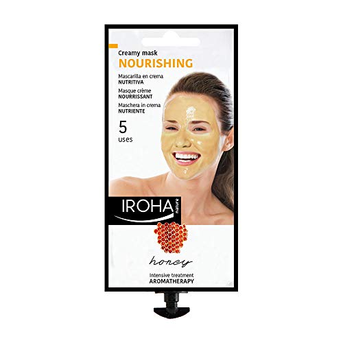 Iroha Nature - Mascarilla Facial en Crema, Hidratante Nutritiva con Miel, 5 usos (1 x 25 g) | Mascarilla Hidratante Miel Aromaterapia