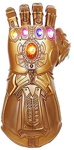 Iron Man Infinity Gauntlet para niños con 2 pilas recambio, Iron Man Glove LED con piedras para niños 0-12
