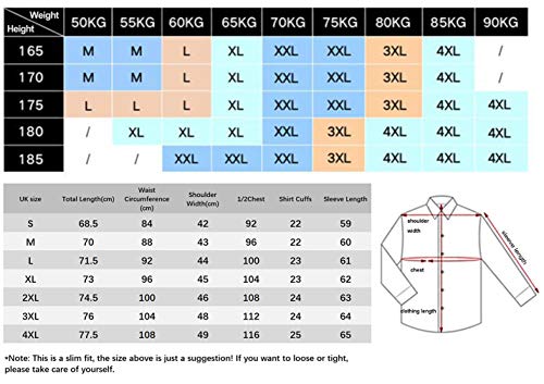 Irypulse Camisa de Hombres Corte Cuello Camisa de Planchado sin Arrugas Manga Larga clásico Slim Fit Seda de algodón Elástica Casual Formal Negocio para Hombre-Azul Claro