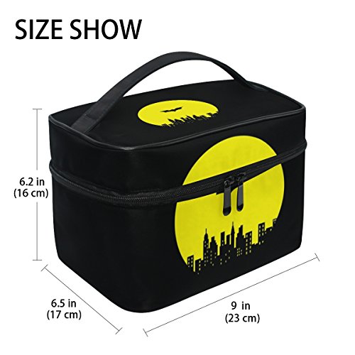 ISAOA - Bolsa de maquillaje multifuncional de Batman, bolsa de almacenamiento de cosméticos de viaje, bolsa de maquillaje, bolsa de lavado portátil para mujeres y niñas
