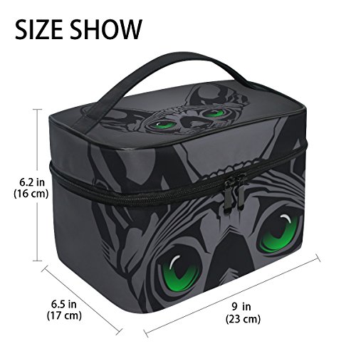 ISAOA Bolsa de Maquillaje para Gato con Ojos Verdes Neceser de Aseo de Viaje Neceser de Almacenamiento de cosméticos Bolsa de Cepillo Bolsa de Lavado portátil Bolsa de Viaje Bolsa