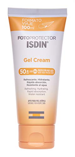 ISDIN Fotoprotector Gel Cream SPF 50+ refrescante, formato viaje, hidratante, rápida absorción, resistente al agua - 100 ml