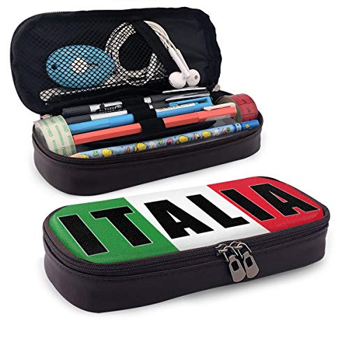 Italia Italia Italia Italia Bandera Italiana Bolsa de Almacenamiento Organizador cosméticos Bolsa de Viaje, PU, Negro, Talla única