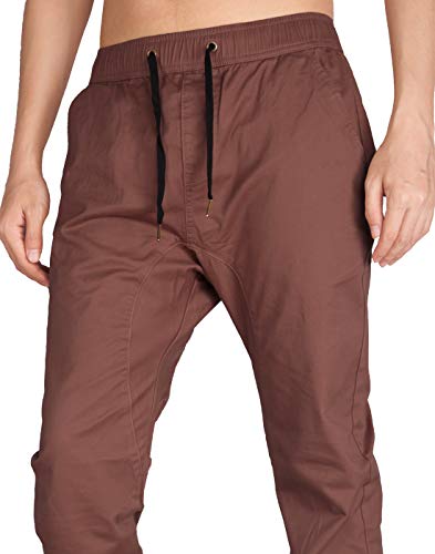 ITALY MORN Jogger Pantalones Anchos Hombre Largos Deportivos L Bronce Rojo