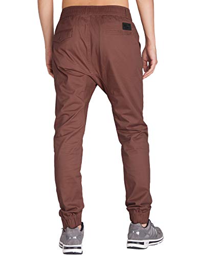 ITALY MORN Jogger Pantalones Anchos Hombre Largos Deportivos L Bronce Rojo