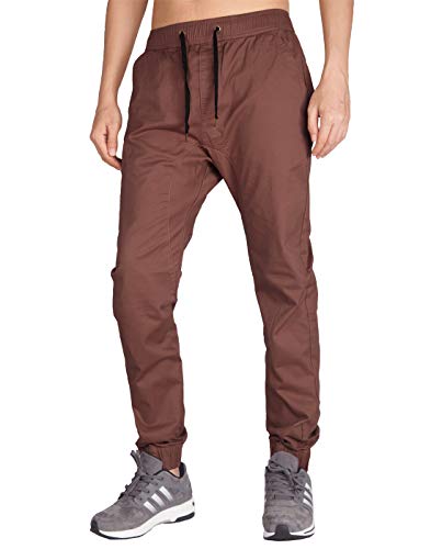 ITALY MORN Jogger Pantalones Anchos Hombre Largos Deportivos L Bronce Rojo