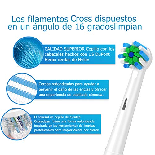ITECHNIK Cabezal de Recambio Para oral-b cepillo de dientes eléctrico recargable, Recambios Para Cepillo de Dientes EB50 Cross for recambios cepillo oral b (16)