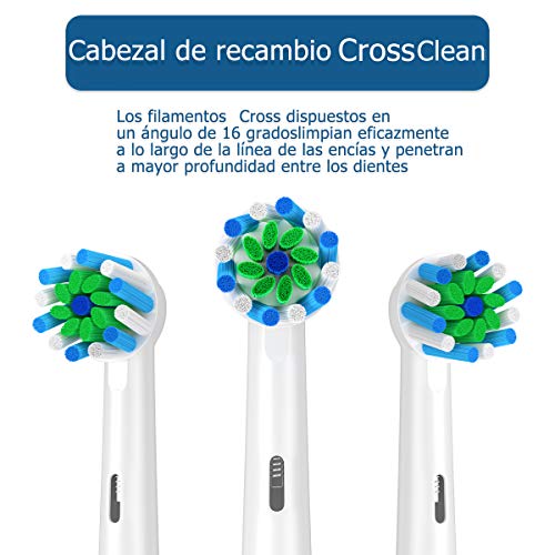 ITECHNIK Cabezal de Recambio Para oral-b cepillo de dientes eléctrico recargable, Recambios Para Cepillo de Dientes EB50 Cross for recambios cepillo oral b (16)