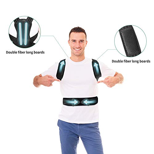 iThrough Corrector Postura Espalda, Corrector de Postura Espalda y Hombro para Hombre y Mujer, Faja Espalda Recta Soporte Talla Asjustable Transpirable