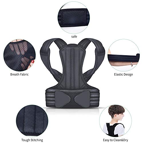 iThrough Corrector Postura Espalda, Corrector de Postura Espalda y Hombro para Hombre y Mujer, Faja Espalda Recta Soporte Talla Asjustable Transpirable