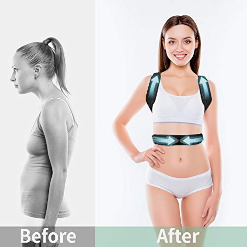 iThrough Corrector Postura Espalda, Corrector de Postura Espalda y Hombro para Hombre y Mujer, Faja Espalda Recta Soporte Talla Asjustable Transpirable