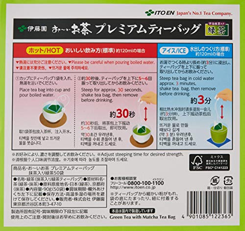 ITOEN bolsa de té premium de té que contiene el té verde 50 bolsas