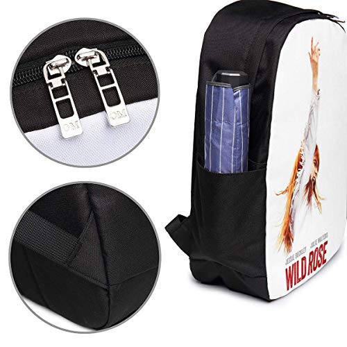 IUBBKI Jessie Buckley en Wild Rose Mochila USB Mochila para portátil de 17 Pulgadas Correa de Hombro Ajustable Bolsa para Exteriores para Hombres y Mujeres