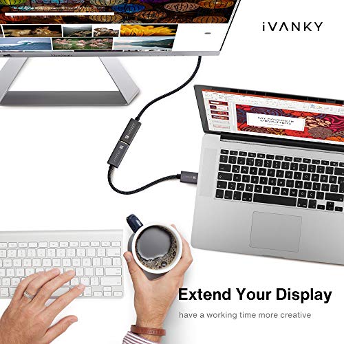 IVANKY Adaptador DisplayPort a HDMI [1080P, Trenzado de Nylon, Bañado en Oro] Adaptador DP a HDMI Compatible con HDTV, HP, ThinkPad, AMD, NVIDIA, Escritorio y Más - Hembra a Macho, Espacio Gris