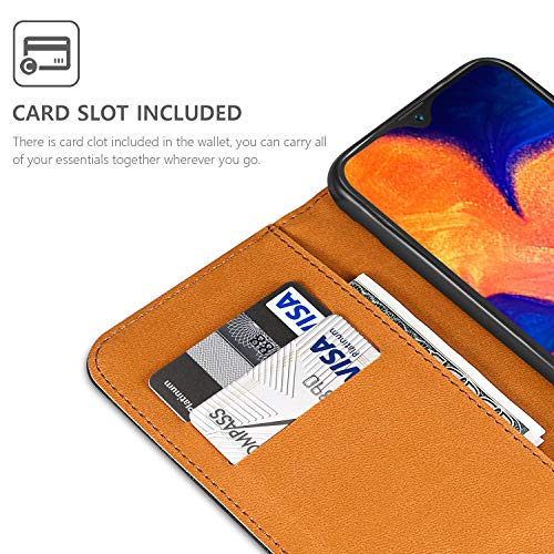 ivencase Funda Samsung Galaxy A10 + Protector de Pantalla, Samsung Galaxy A10 Libro Caso Cubierta la Tapa magnética Protector de Billetera Cuero de la PU Carcasa para Samsung Galaxy A10 - Negro