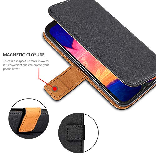 ivencase Funda Samsung Galaxy A10 + Protector de Pantalla, Samsung Galaxy A10 Libro Caso Cubierta la Tapa magnética Protector de Billetera Cuero de la PU Carcasa para Samsung Galaxy A10 - Negro