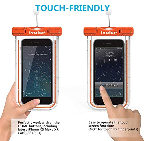 ivoler [3 Unidades Funda Bolsa Móvil Impermeable Universal para Xiaomi, iPhone, Samsung Galaxy, Huawei, Smartphones, Monedas, Pasaporte, etc. (Azul+Verde+Naranja)