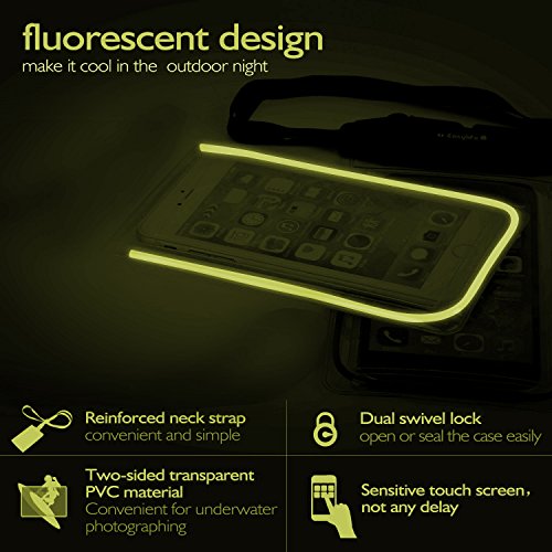 ivoler [3 Unidades Funda Bolsa Móvil Impermeable Universal para Xiaomi, iPhone, Samsung Galaxy, Huawei, Smartphones, Monedas, Pasaporte, etc. (Azul+Verde+Naranja)