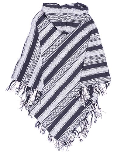 Izia Ethnic - Poncho con flecos y diseño tradicional étnico bohemio Baba Cool Pon11 N Talla única