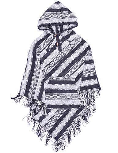 Izia Ethnic - Poncho con flecos y diseño tradicional étnico bohemio Baba Cool Pon11 N Talla única