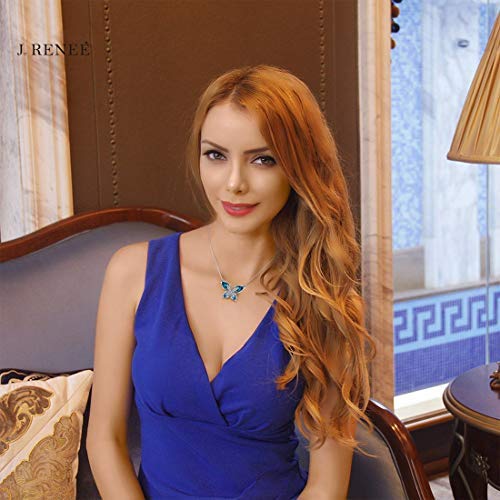 J. RENEÉ Mariposa Colgante Mujer, con Cristal Azul de Swarovski, Collares Mujer, Regalos Mujer