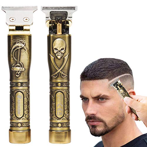 J TOHLO Cortapelos Eléctrico Profesional Cortadora de Pelo Recargable Cortapelos Impermeable con Cuchilla en T con 3 Peines Guía para Hombres Cabello Barba
