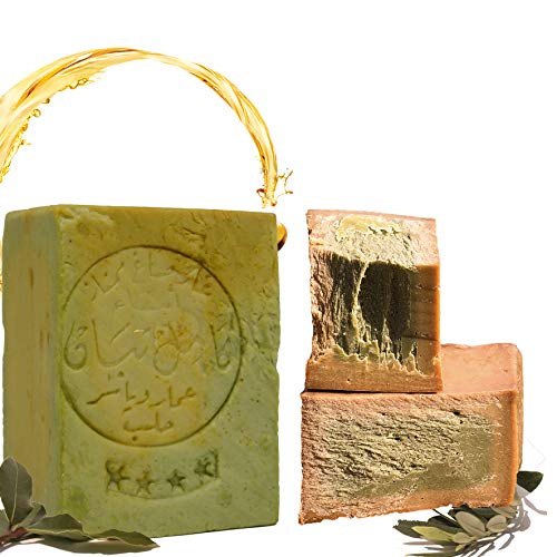 Jabón Aleppo, 190g, 80% aceite de oliva, 20% aceite de laurel, jabón para el cabello, jabón de ducha