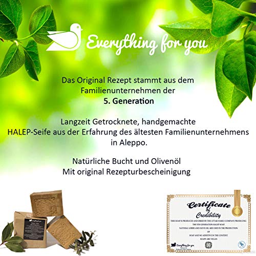 Jabón Aleppo, 190g, 80% aceite de oliva, 20% aceite de laurel, jabón para el cabello, jabón de ducha
