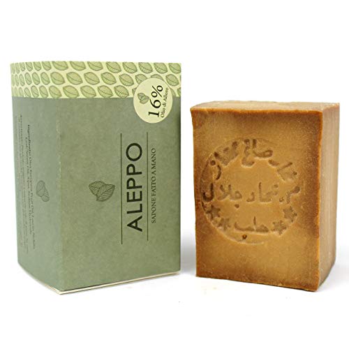 Jabón de Alepo - Aceite de Oliva y Aceite de Laurel 16% - Método Tradicional - Alepo Puro y Natural, Receta Original