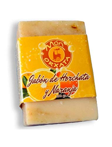 Jabón de manos de naranja y chufa valencianas. Marca Món Orxata. Pastilla de 100 g.