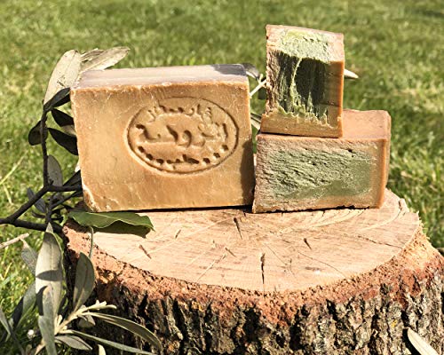 Jabón E4U original Aleppo 200 g, 50% aceite de laurel, 50% aceite de oliva. Jabón natural, jabón de ducha, jabón de afeitar, receta tradicional de Orient.