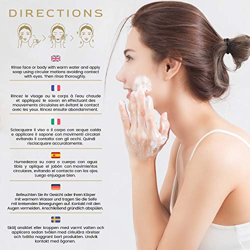 Jabón exfoliante y anti edad para rostro y cuerpo Eco Masters – Hidrata, Purifica e Ilumina la Piel – Pastilla de Jabón Ideal Para Combatir la Hiperpigmentación – Sin Parabenos o Silicatos