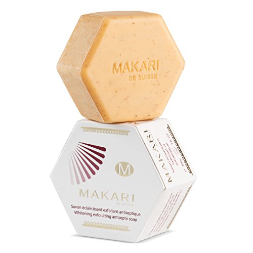 Jabón Makari clásico exfoliante antiséptico de blanqueamiento, 200 g Pastilla de jabón limpiadora e hidratante para cara y cuerpo. Ilumina la piel y atenúa las marcas y la hiperpigmentación