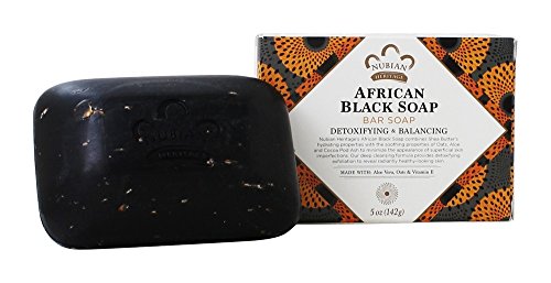 Jabón negro africano Nubian, con avena, aloe y vitamina E (140 g)