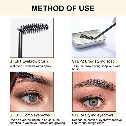 Jabón para Cejas, Soap Brows, Eyebrow Soap Kit, Gel para Jabones de Cejas en 3D Crema, Wild Eyebrow Shape Soap, Jabón para dar Forma a Las Cejas, Impermeable de Larga Duración con Cepillo