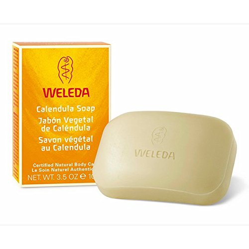 Jabón Vegetal de Caléndula, Pieles Sensibles y Niños - Weleda (100 g) - Se envía con: muestra gratis y una tarjeta superbonita que puedes usar como marca-páginas!