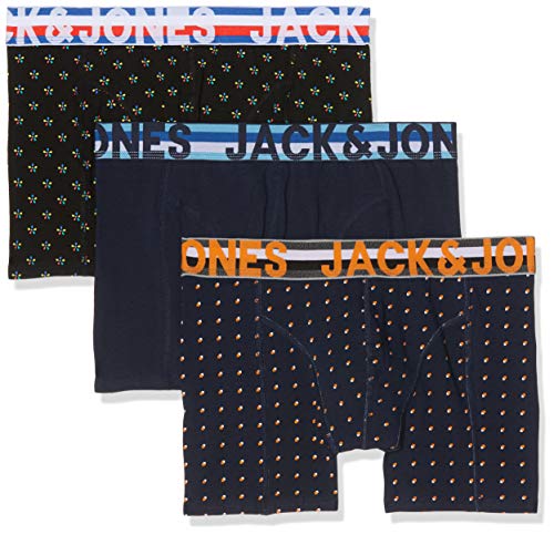 Jack & Jones Jachenrik Trunks 3 Pack Noos Bóxer, Multicolor (Black Detail: Navy Blazer & Navy Blazer), X-Large para Hombre