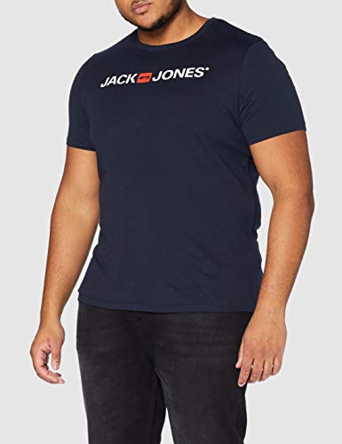 Jack & Jones Jjecorp Logo tee SS Crew Neck Noos Camiseta, Azul (Navy Blazer Detail: Slim Fit), X-Large para Hombre