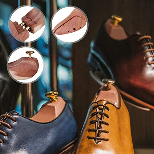 Jago Hormas para Zapatos de Cedro con Punta Dividida Ajustable - Tamaños 41 42 43 44, Madera de Cedro de Primera Calidad, Resorte de Tensión - Ensanchador de Zapatos Forma Plantillas Cuidado