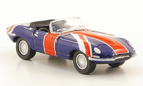 Jaguar E-Type Convertible, Union Jack, Austin Powers, Modelo de Auto, modello completo, Oxford 1:76