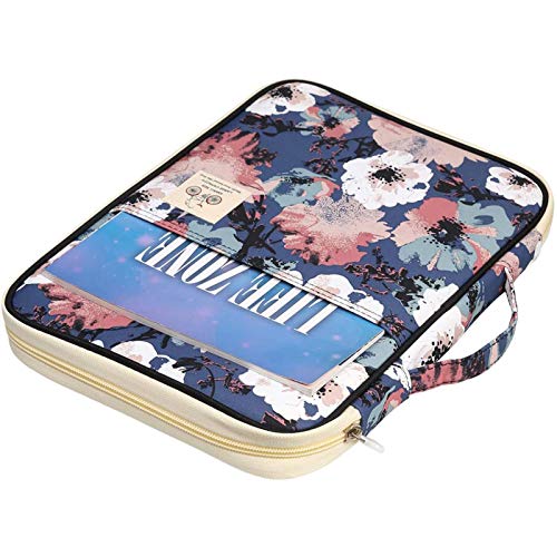 Jakago Carpeta portafolios portátil para documentos, tamaño A4, impermeable, organizador de documentos, pasaporte, iPad, funda de transporte con cremallera y asas, para viajar, reuniones, negocios