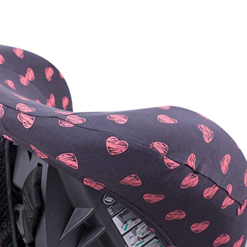 JANABEBE Funda Universal para Silla de Coche Grupo 1-2-3 Flúor heart