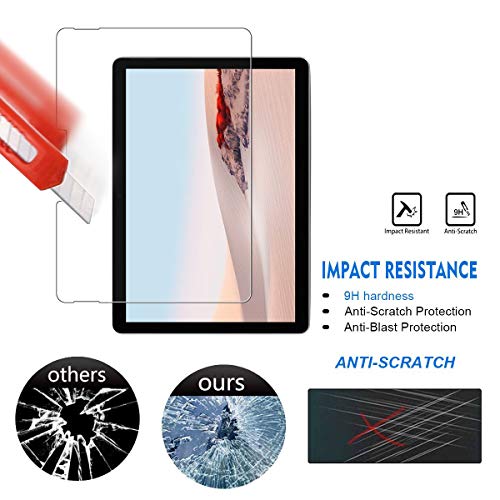 Janmitta para Microsoft Surface Go 2 Protector de Pantalla [2 Piezas], 9H Dureza [Alta Definicion] [Fácil de Instalar] Cristal Vidrio Templado Film para Microsoft Surface Go 2