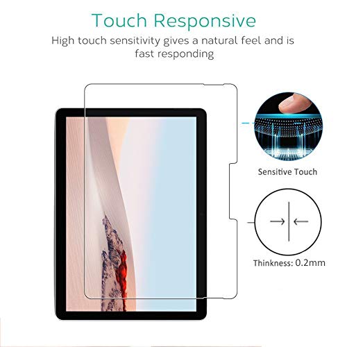Janmitta para Microsoft Surface Go 2 Protector de Pantalla [2 Piezas], 9H Dureza [Alta Definicion] [Fácil de Instalar] Cristal Vidrio Templado Film para Microsoft Surface Go 2