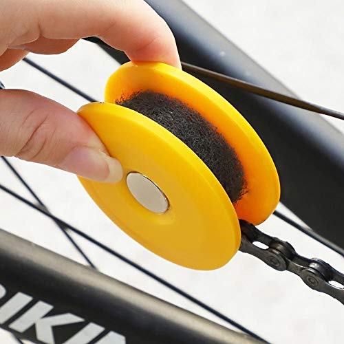 Janny-shop Engranaje de Cadena de Bicicleta Engrasador Rodillo Sin Manos Sucias Ecológico Alambre de Limpieza de Alta Densidad Lubricador de Cadena de Bicicleta Sin Salpicaduras de Aceite