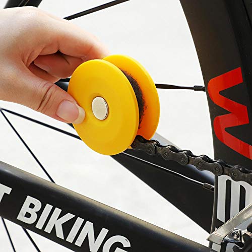 Janny-shop Engranaje de Cadena de Bicicleta Engrasador Rodillo Sin Manos Sucias Ecológico Alambre de Limpieza de Alta Densidad Lubricador de Cadena de Bicicleta Sin Salpicaduras de Aceite