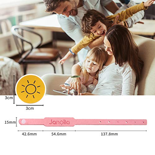 Janolia Set de Pulseras de Citronela, 12 Pulseras & 32 Pegatinas, Ajustables para los Niños y Adultos, Pegatinas Pueden Pegar en Ropas de Niños