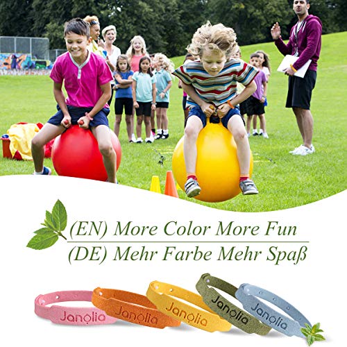 Janolia Set de Pulseras de Citronela, 12 Pulseras & 32 Pegatinas, Ajustables para los Niños y Adultos, Pegatinas Pueden Pegar en Ropas de Niños